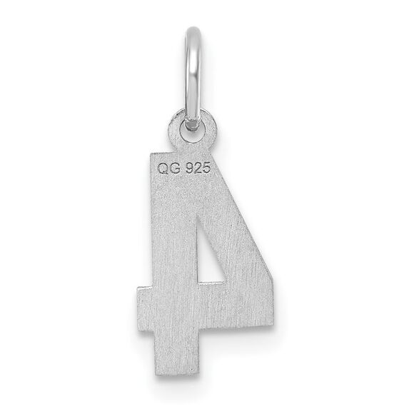Sterling Silver, Varsity Collection, Small D/C Pendant, Number 4 - Picture 3 of 5